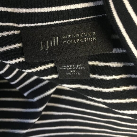 J Jill Wearever Collection Open Front Stripes Long Cardigan Size MP - Picture 10 of 10